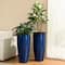 Glitzhome® Oversized Gradient Faux Ceramic Tall Plastic Planters, 2ct.